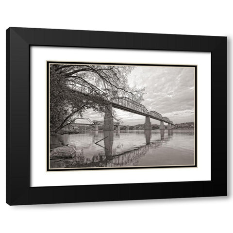 Scenic City 53 Black Modern Wood Framed Art Print with Double Matting by Lee, Rachel