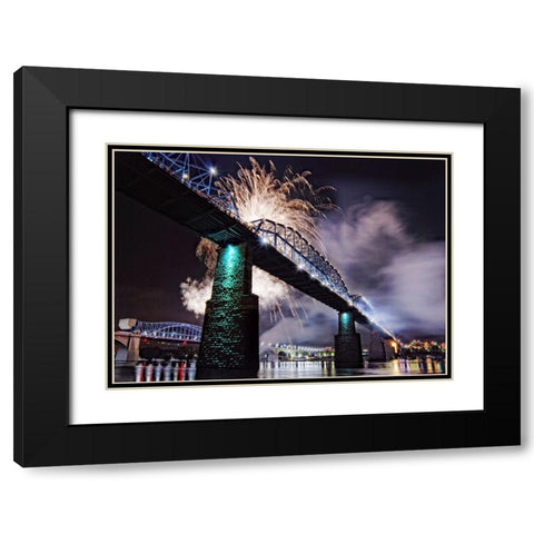 Scenic City 54 Black Modern Wood Framed Art Print with Double Matting by Lee, Rachel