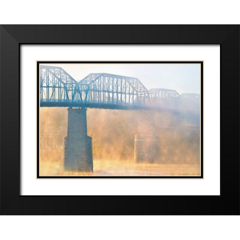 Scenic City 57 Black Modern Wood Framed Art Print with Double Matting by Lee, Rachel