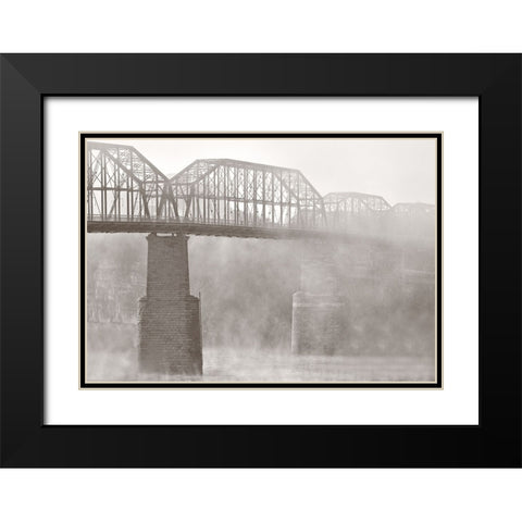 Scenic City 58 Black Modern Wood Framed Art Print with Double Matting by Lee, Rachel
