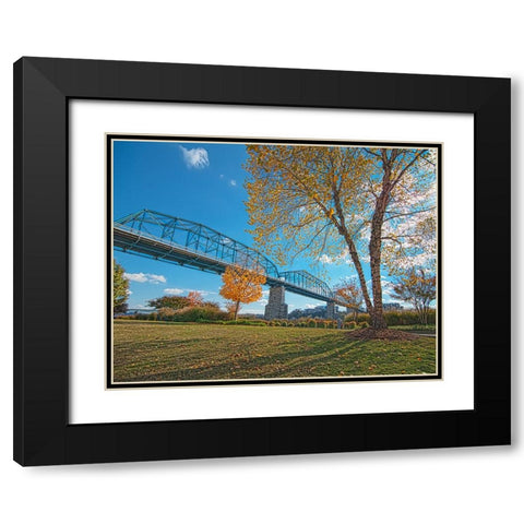 Scenic City 59 Black Modern Wood Framed Art Print with Double Matting by Lee, Rachel