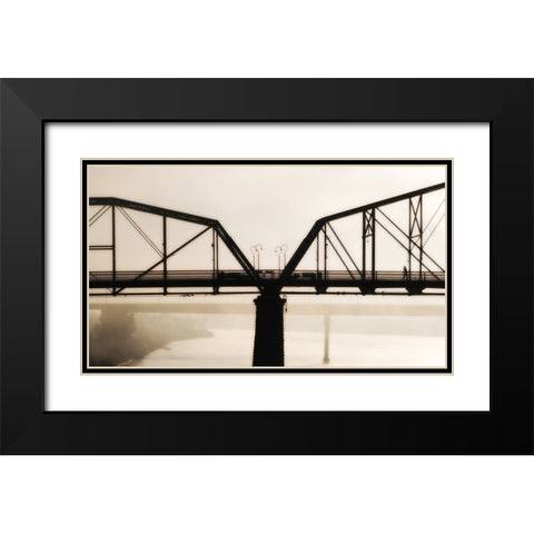 Scenic City 60 Black Modern Wood Framed Art Print with Double Matting by Lee, Rachel