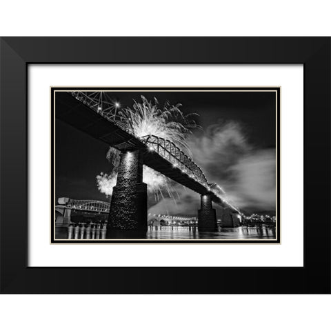 Scenic City 61 Black Modern Wood Framed Art Print with Double Matting by Lee, Rachel