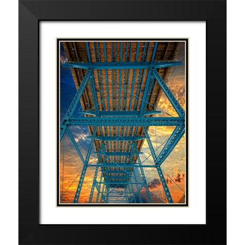 Scenic City 64 Black Modern Wood Framed Art Print with Double Matting by Lee, Rachel