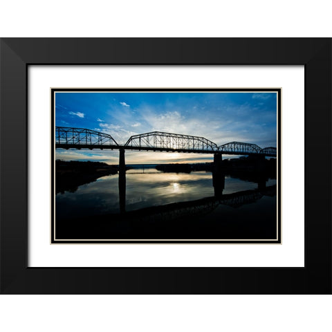 Scenic City 65 Black Modern Wood Framed Art Print with Double Matting by Lee, Rachel