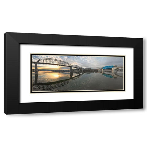 Scenic City 67 Black Modern Wood Framed Art Print with Double Matting by Lee, Rachel