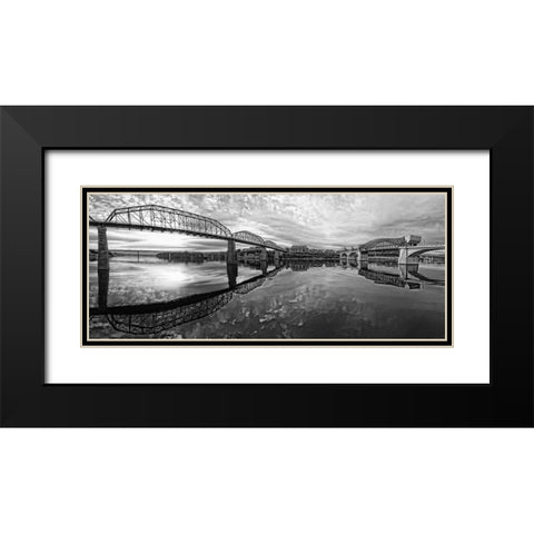 Scenic City 68 Black Modern Wood Framed Art Print with Double Matting by Lee, Rachel