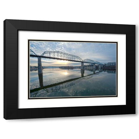 Scenic City 70 Black Modern Wood Framed Art Print with Double Matting by Lee, Rachel