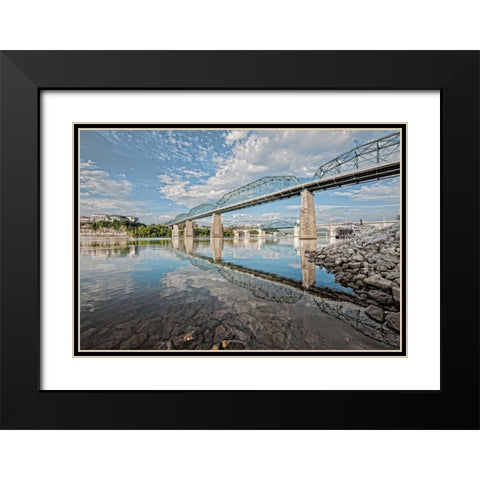 Scenic City 71 Black Modern Wood Framed Art Print with Double Matting by Lee, Rachel