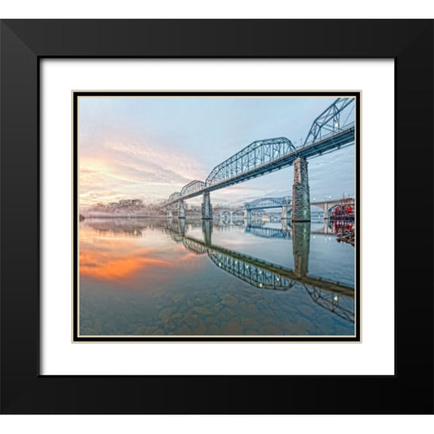 Scenic City 73 Black Modern Wood Framed Art Print with Double Matting by Lee, Rachel