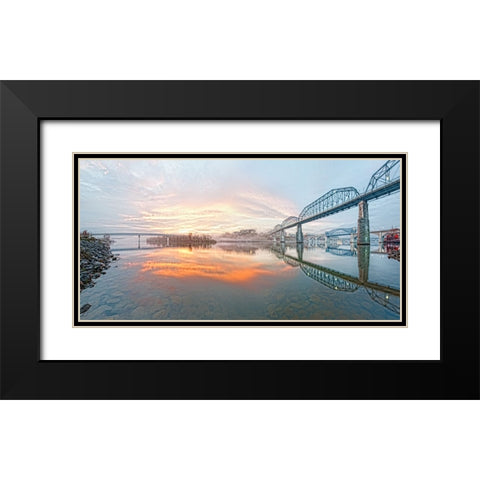 Scenic City 74 Black Modern Wood Framed Art Print with Double Matting by Lee, Rachel