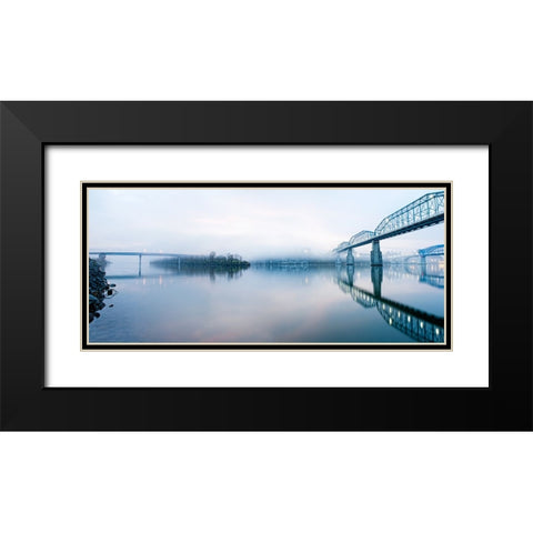 Scenic City 76 Black Modern Wood Framed Art Print with Double Matting by Lee, Rachel