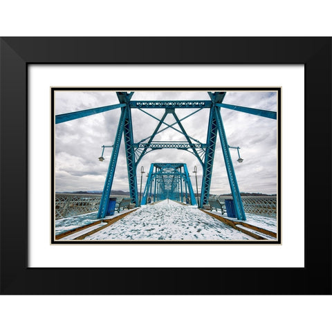 Scenic City 79 Black Modern Wood Framed Art Print with Double Matting by Lee, Rachel