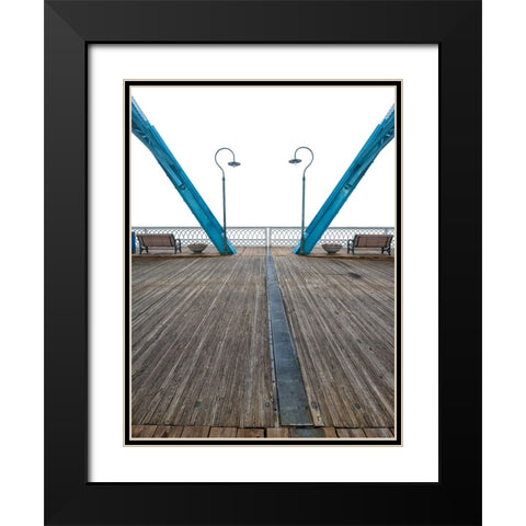 Scenic City 80 Black Modern Wood Framed Art Print with Double Matting by Lee, Rachel