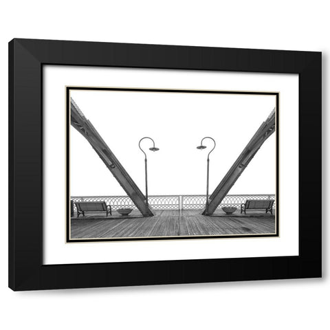 Scenic City 80 BW Horizontal Black Modern Wood Framed Art Print with Double Matting by Lee, Rachel