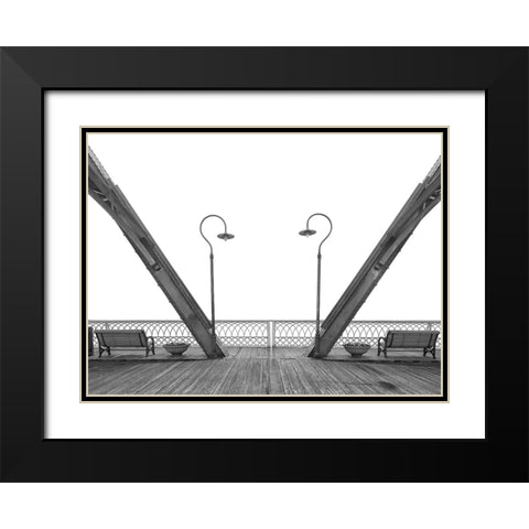 Scenic City 80 BW Horizontal Black Modern Wood Framed Art Print with Double Matting by Lee, Rachel