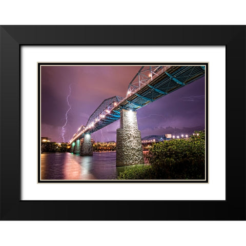 Scenic City 85 Black Modern Wood Framed Art Print with Double Matting by Lee, Rachel