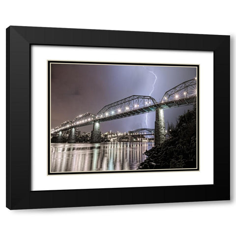 Scenic City 86 Black Modern Wood Framed Art Print with Double Matting by Lee, Rachel
