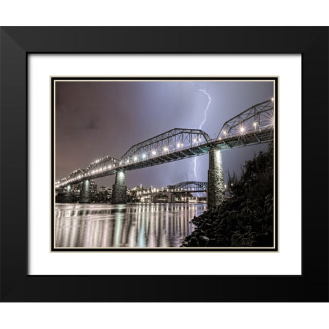 Scenic City 86 Black Modern Wood Framed Art Print with Double Matting by Lee, Rachel