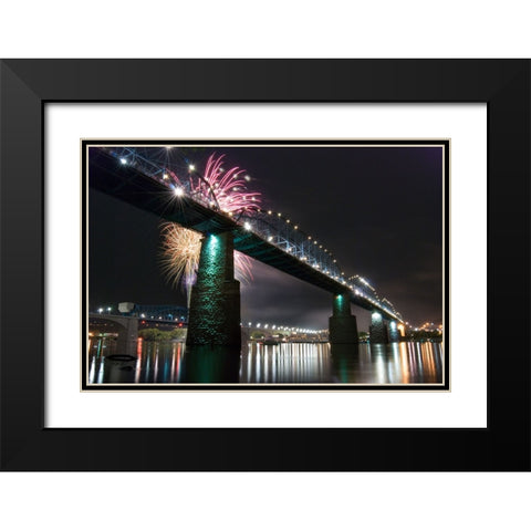 Scenic City 87 Black Modern Wood Framed Art Print with Double Matting by Lee, Rachel