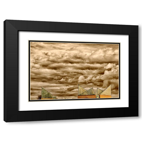Scenic City 9 Black Modern Wood Framed Art Print with Double Matting by Lee, Rachel