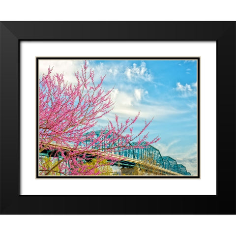 Scenic City 91 Black Modern Wood Framed Art Print with Double Matting by Lee, Rachel