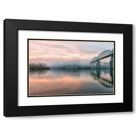 Scenic City 94 Black Modern Wood Framed Art Print with Double Matting by Lee, Rachel