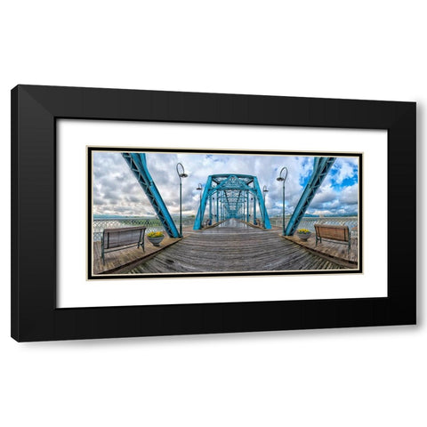 Scenic City 98 Black Modern Wood Framed Art Print with Double Matting by Lee, Rachel