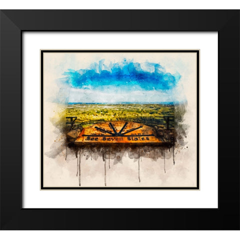 See Seven States Watercolor Black Modern Wood Framed Art Print with Double Matting by Lee, Rachel