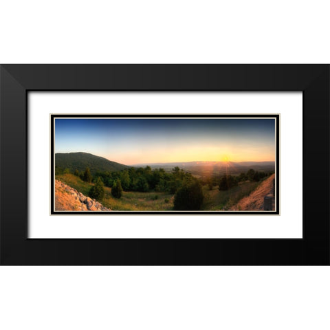 Sequatchie Valley Sunset Pano Black Modern Wood Framed Art Print with Double Matting by Lee, Rachel