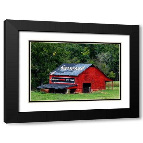 Sequoyah Caverns Barn Black Modern Wood Framed Art Print with Double Matting by Lee, Rachel