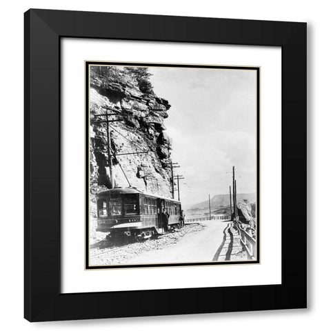 Signal Mountain Street Car Black Modern Wood Framed Art Print with Double Matting by Lee, Rachel