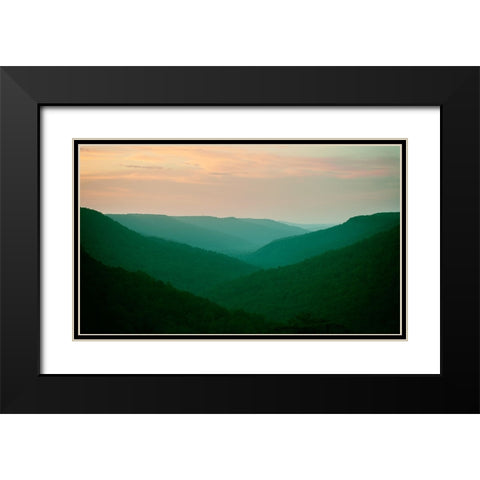 Smokies Twilight Black Modern Wood Framed Art Print with Double Matting by Lee, Rachel
