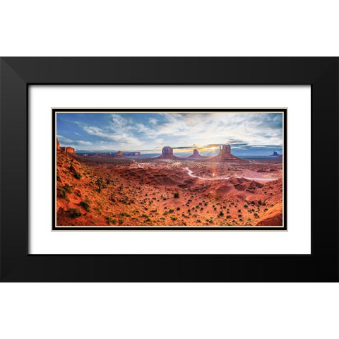 Southwest 3 Black Modern Wood Framed Art Print with Double Matting by Lee, Rachel