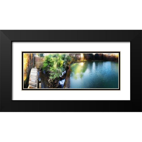 St Elmo Mill Pond Black Modern Wood Framed Art Print with Double Matting by Lee, Rachel