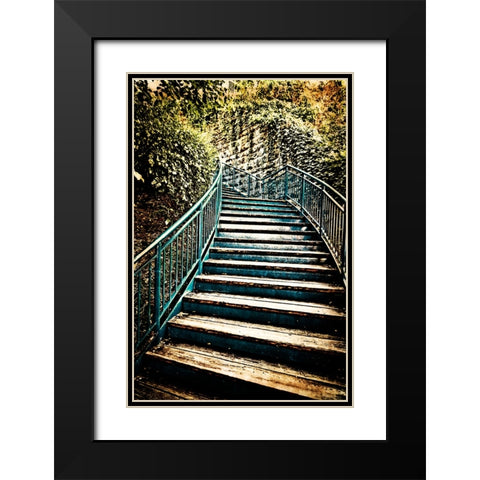 Step Up Tea Stained Black Modern Wood Framed Art Print with Double Matting by Lee, Rachel