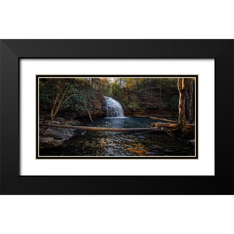 Stinging Fork Falls Pano Black Modern Wood Framed Art Print with Double Matting by Lee, Rachel