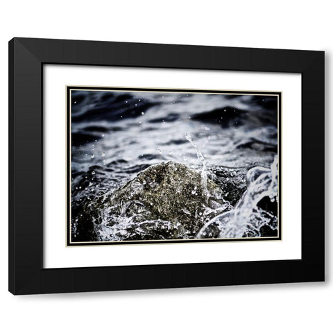 Stream 11 Black Modern Wood Framed Art Print with Double Matting by Lee, Rachel