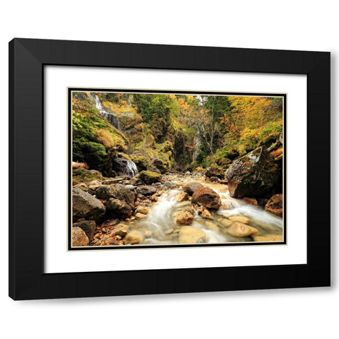 Stream 14 Black Modern Wood Framed Art Print with Double Matting by Lee, Rachel