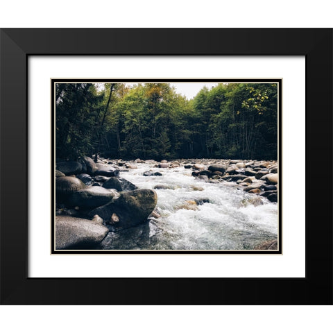 Stream 16 Black Modern Wood Framed Art Print with Double Matting by Lee, Rachel