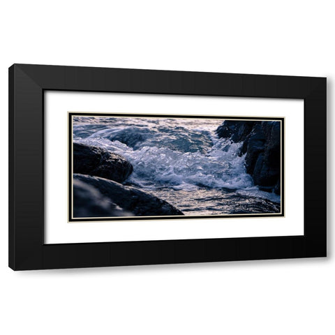 Stream 17 Black Modern Wood Framed Art Print with Double Matting by Lee, Rachel