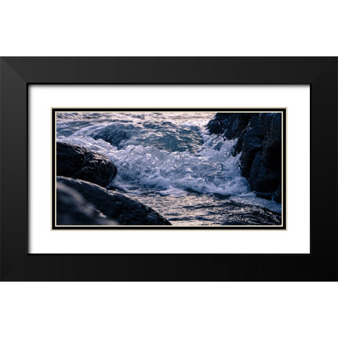 Stream 17 Black Modern Wood Framed Art Print with Double Matting by Lee, Rachel