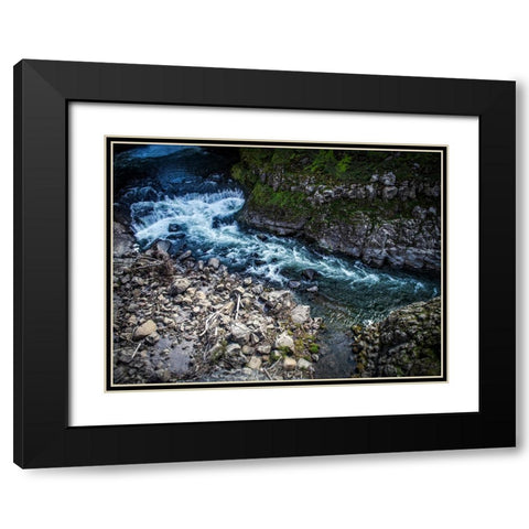 Stream 19 Black Modern Wood Framed Art Print with Double Matting by Lee, Rachel