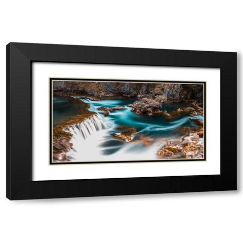 Stream 21 Black Modern Wood Framed Art Print with Double Matting by Lee, Rachel