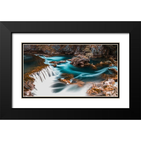 Stream 21 Black Modern Wood Framed Art Print with Double Matting by Lee, Rachel