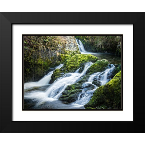 Stream 22 Black Modern Wood Framed Art Print with Double Matting by Lee, Rachel