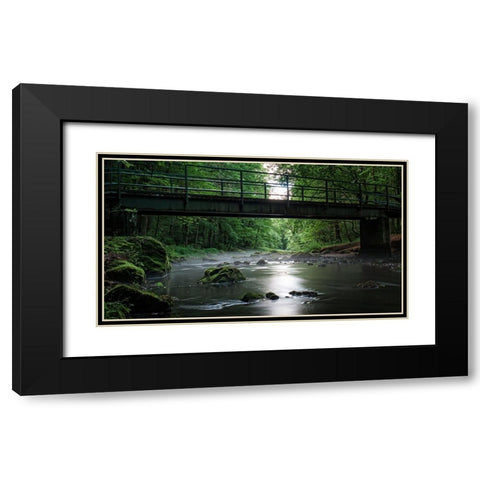 Stream 6 Black Modern Wood Framed Art Print with Double Matting by Lee, Rachel