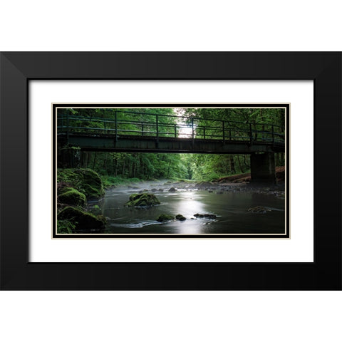 Stream 6 Black Modern Wood Framed Art Print with Double Matting by Lee, Rachel