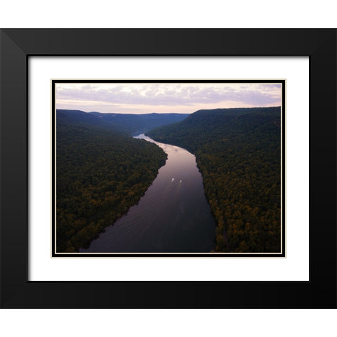 Sunrise Boat Race Black Modern Wood Framed Art Print with Double Matting by Lee, Rachel