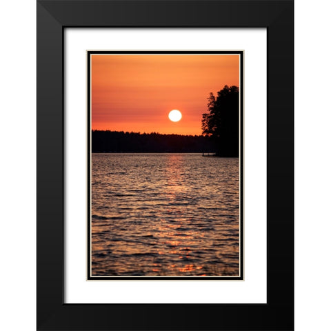Sunset Lake 2 Black Modern Wood Framed Art Print with Double Matting by Lee, Rachel